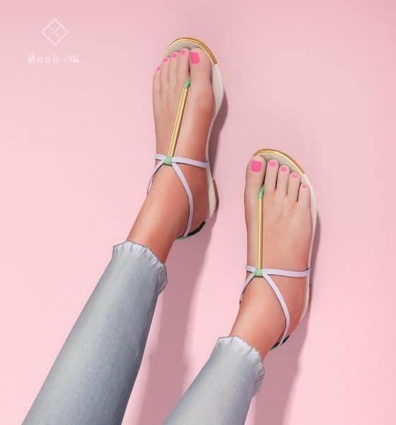 Скриншот мода Кожаные сандалии Leather Flats 01